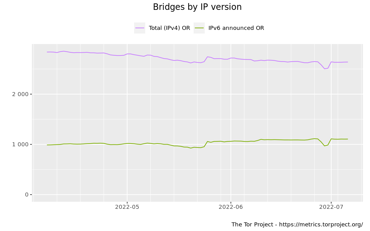 Bridges by IP version graph