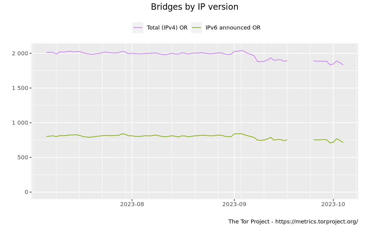 Bridges by IP version graph